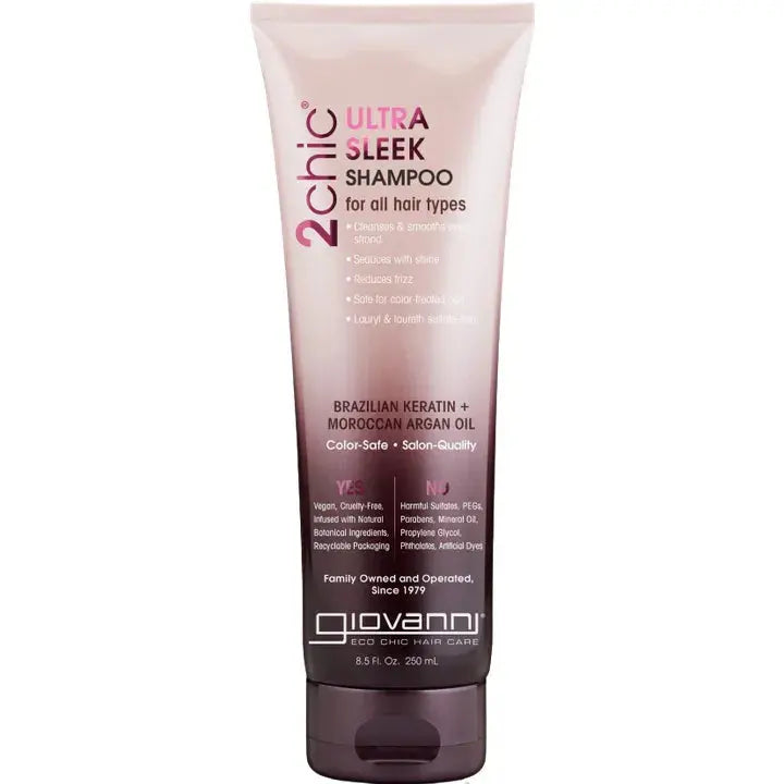 Šampūnas su brazilišku keratinu ir arganų aliejumi ULTRA SLEEK GIOVANNI GlowAmeli