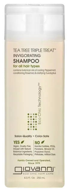 Gaivinamasis šampūnas TEA TREE TRIPLE TREAT GIOVANNI GlowAmeli