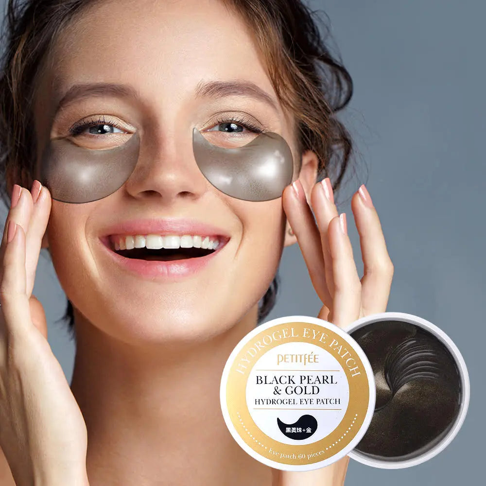 PETITFEE BLACK PEARL + GOLD HYDROGEL paakių kaukės GlowAmeli