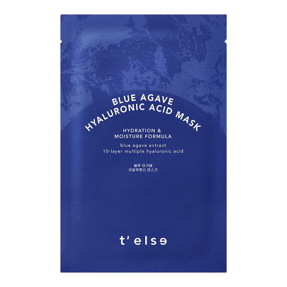 T'ELSE Blue Agave Hyaluronic Acid dvigubo poveikio lakštinė - kaukė veidui, 25 ml (1 vnt)