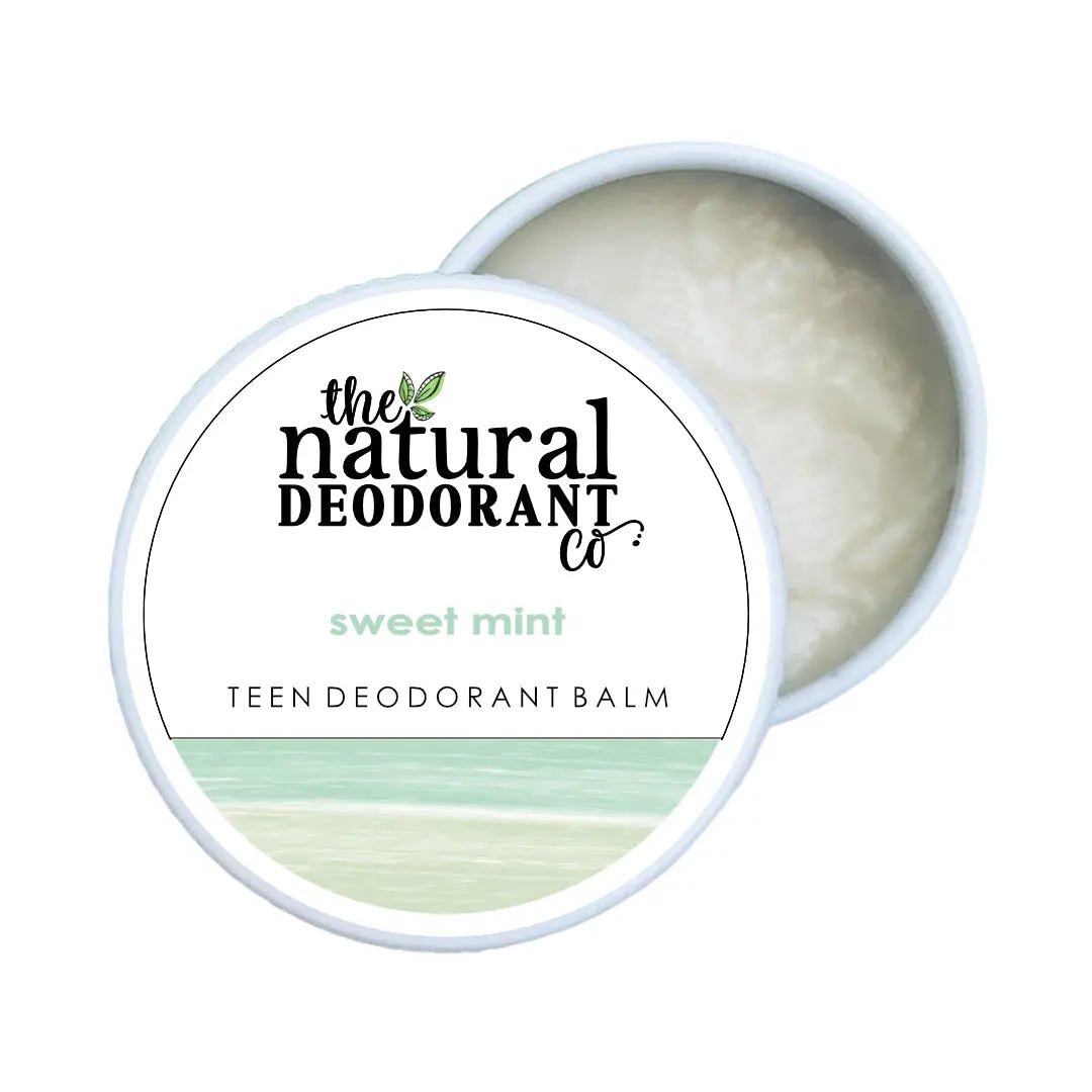 THE NATURAL DEODORANT CO. BALZAMINIS MINI DEZODORANTAS TEEN SWEET MINT PAAUGLIAMS GlowAmeli